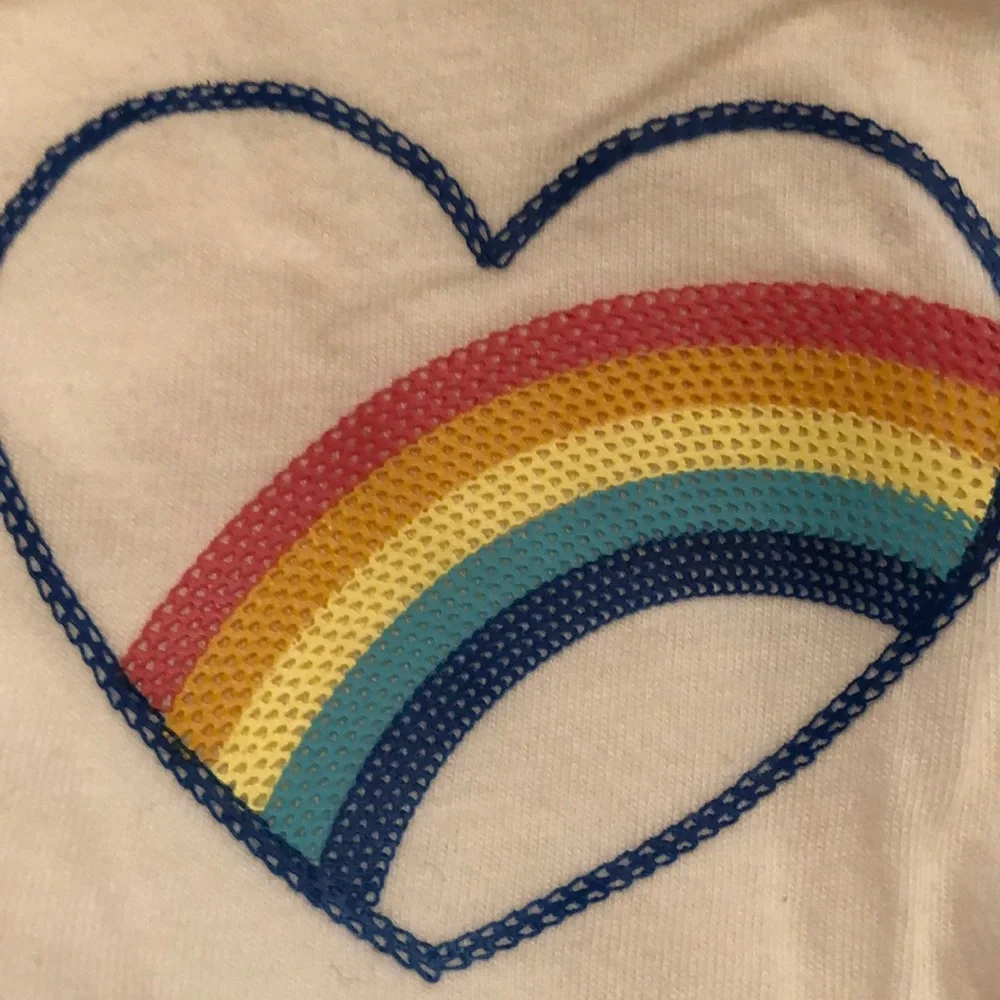 Old Navy Cream Tie Front Ringer Rainbow Size XL 14